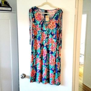 Floral Beach Dress, Cover up, Size 18, NWT